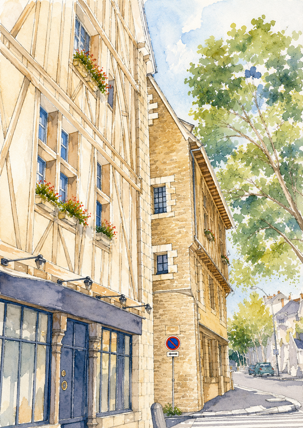 la Doutre Peinte à l'aquarelle